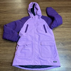 Land’s End Girls size 14 Grow A Longs windproof jacket insulated purple - Picture 1 of 10