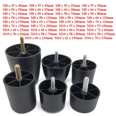 M8 M10 Black Plastic Legs Parts Leveling Screw-in Furniture Couch Legs Sofa Leg - Image 1 of 4