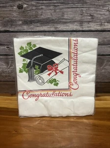 Vintage Graduation Party Supplies Paper Napkins Congratulations - Picture 1 of 2