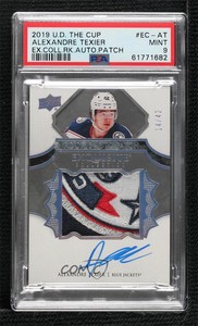 2019 Upper Deck The Cup /42 Alexandre Texier PSA 9 MINT RPA Rookie Patch Auto RC
