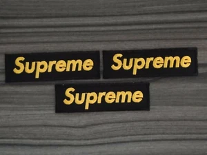 3 pcs Black&yellow Sup Patches Embroidered Iron or Sewn on Jacket Hat Shirt - Picture 1 of 5