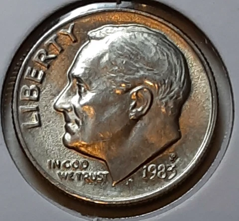 1983 Roosevelt Dime  P - AU+- Uncirculated Cover