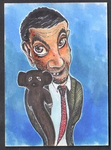 CRAZY CARICATURES (2023) SKETCH ART CARD by GUHIT RIY Mr. Bean Rowan Atkinson - Picture 1 of 3