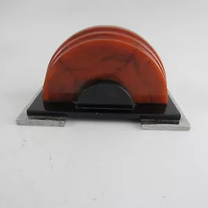Sujetalibros vintage Art Deco baquelita catalina y metal - Imagen 1 de 7