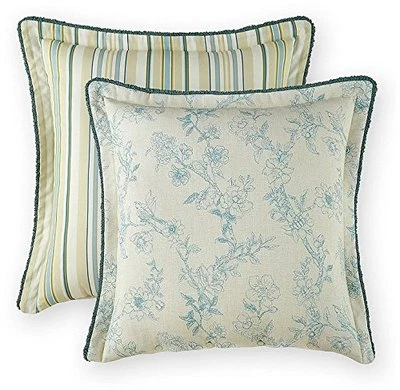 One Rose Tree Harlow Sham - European (Blue & Cream Floral)  26X26 NEW - Image 1 of 2