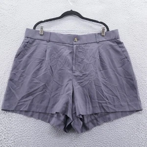 Torrid Women Linen Blend Shorts Size 20 Gray High Rise 5" Inseam Stretch NEW - Picture 1 of 15
