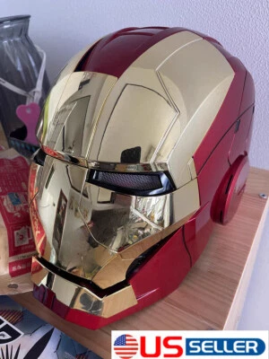 Casco portátil con control de voz deformable Jarvis 1:1 Iron Man MK5 galvanizado Foto 1 de 4