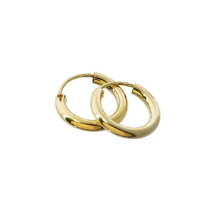 PAAR 333 gelbGOLD Creolen Ohrringe Ohrschmuck 2,5mm Dicke rund Goldohrringe 15mm - Imagen 1 de 1