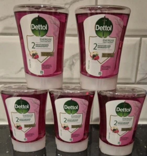 5 x 250ml Dettol No Touch Hand Wash System Refill Wild Berries & Crisp Apple