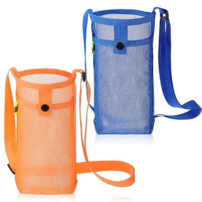 Bremorou 2 Pcs Water Bottle Holder with Strap Mesh Sling with Adjustable  - Image 1 of 4