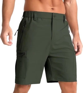 iCKER Herren Cargoshorts schnelltrocknend Outdoor Wandershorts mit Reißverschlusstaschen grün - Bild 1 von 6