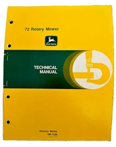 John Deere 72 Rotary Mower TM1236 Technical Manual Book 750 850 - Picture 1 of 4