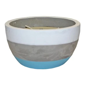 Citrus 3 Wick Candle in Cement Pot 14cmx7.5cm - Blue - Picture 1 of 3