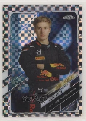 2021 Chrome Formula 1 F2 Racers Future Stars Checker Flag Refractor Juri Vips - Image 1 of 2
