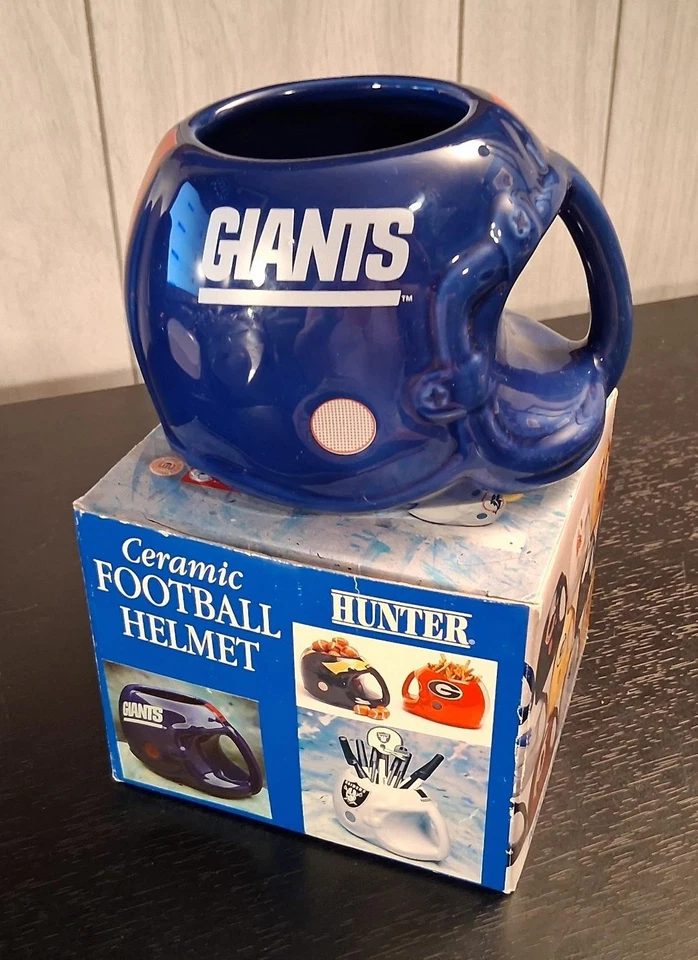 De colección Equipo NFL Cerámica Fútbol Helmut-1993-NY Giants-Hecho por Hunter-Nuevo Foto 1 de 4