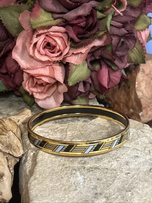 38. Michaela Frey Gold Tone Avantgarde Enamel Bangle Bracelet 21.3g, 8 3/16" - Image 1 of 4