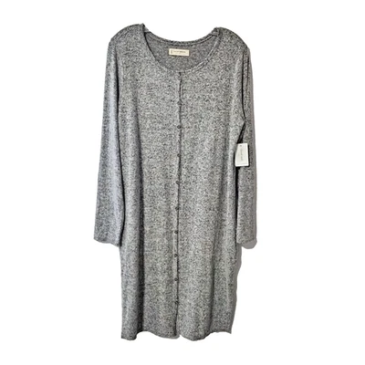 Lucky Brand Round Sweater Dress Charcoal Grey Sz Large Knee Length Fall NEW - Image 1 of 4