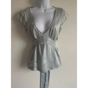 French Connection Silk Baby Doll V-neck Top Coquette Y2k Romantic Siren Size 8 - Picture 1 of 6