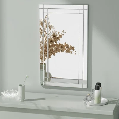 18" x 30"Frameless Rectangular Wall Mirror,Polished Beveled Edge Decorative M... - Image 1 of 4