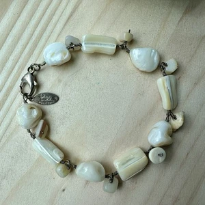 Lilly Pulitzer Armband Größe 8 MOP Muschelperlen 925 Sterling Silber signiert 23,8 g - Bild 1 von 6