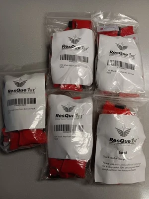 PRIMEROS AUXILIOS ORIGINALES - KIT LLAVERO MÁSCARA CPR - PAQUETE DE 10 Foto 1 de 2