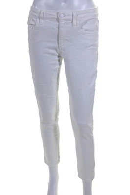 Joes Womens Mid Rise Zip Up Skinny Leg Crop Jeans White Cotton Size 28 - Image 1 of 4