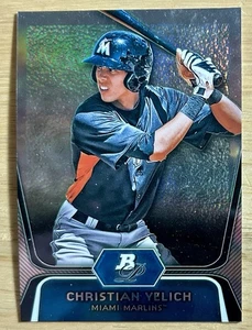 2012 Bowman Platinum Prospects Refractor Christian Yelich RC Marlins #BPP49 - Picture 1 of 2
