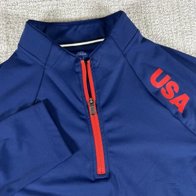 Pullover Adidas para hombre azul medio rendimiento EE. UU. 1/4 cremallera Foto 1 de 4