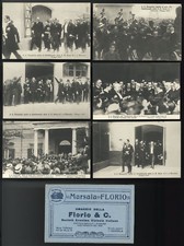 MARSALA 6 cartoline serie mussolini visita stabilimento FLORIO