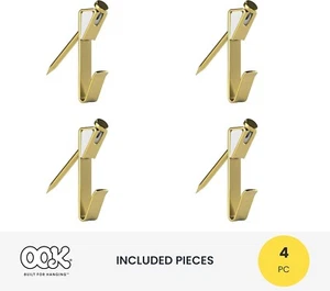 OOK ReadyNail konventioneller Haken, 30 Pfund, 4 Stück -50584 Bilderhänger Messing - Bild 1 von 8