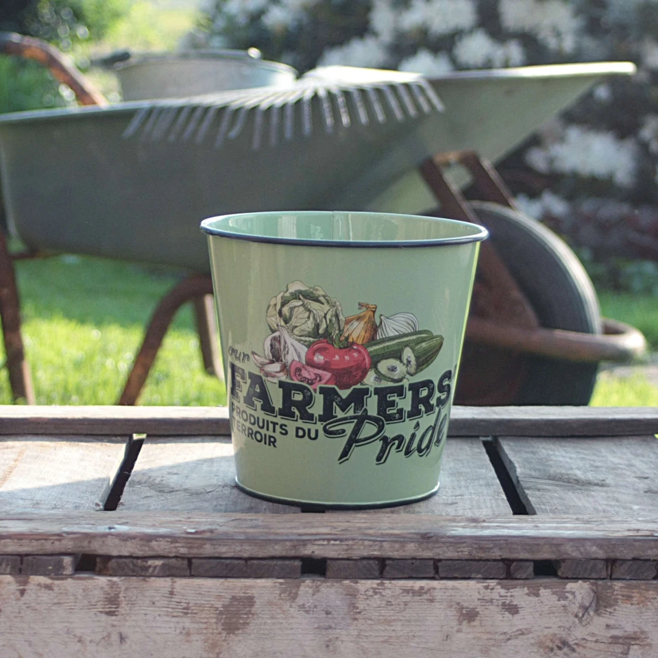  FARMERS PRIDE BLUMENTOPF FARM PRINT TOPF BLUMENTOPF KRÄUTERTOPF KÜCHE GARTEN FE - Bild 1 von 1