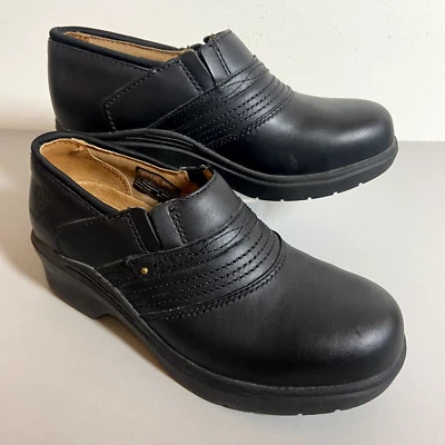 Zuecos de seguridad Ariat para mujer talla 6 negros con puntera de acero zapatos de trabajo antideslizantes resistentes al aceite Foto 1 de 4