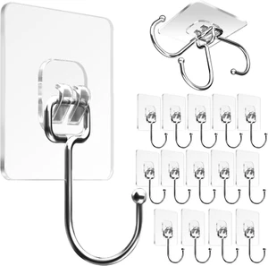Large Adhesive Hooks for Hanging Heavy Duty Wall Hooks 22 Lbs Self Adhesive Towe - Picture 1 of 12