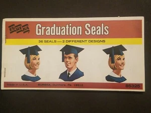 Vintage 1968 Eureka Graduation Seal Booklet. 36 Seals 2 Different Designs - Picture 1 of 6