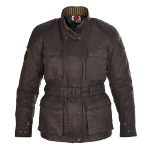 Oxford Heritage Wax Cotton Motorcycle Jacket Brown Women's Size 6 - Picture 1 of 3
