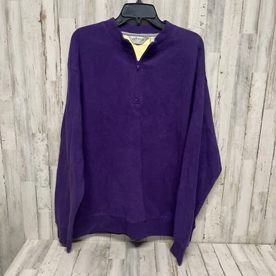 Suéter Orvis Para Hombres XL Suave Púrpura 1/4 Cremallera Algodón Pima Pullover Tejido Exterior Foto 1 de 4