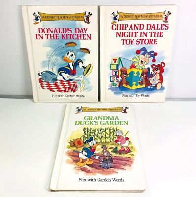 Disney Rhyming Reader Books x 4 Lot Donald Duck Chip N Dale Hardcover Bundle - Image 1 of 4