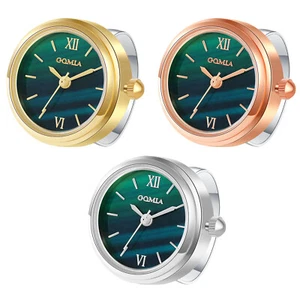 Green Dial Roman Numberals Quartz Finger Ring Watch Adjustable Womens Mens Gift - Picture 1 of 19