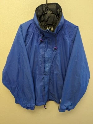 VTG Helly Hansen  Helly-Tech Waterproof Windbreaker Rain Jacket Blue Packable L - Image 1 of 4