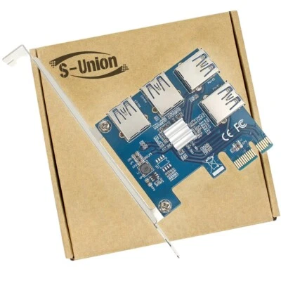 S-Union PCI-E 1 to 4 PCI express 16X slots Riser Card PCI-E