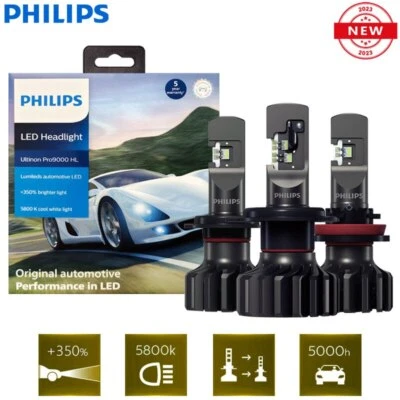 Philips Ultinon Pro9000 LED H4 H7 H11 HB3 HB4 HIR2 Car Headlight 5800K White - Image 1 of 4