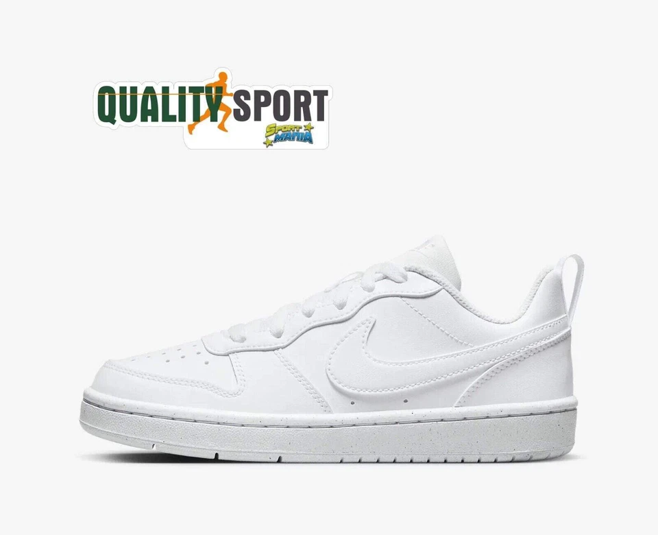 Nike Court Borough Bianco Scarpe Ragazzo Donna Sportive Sneakers DV5456 106 - Immagine 1 di 1