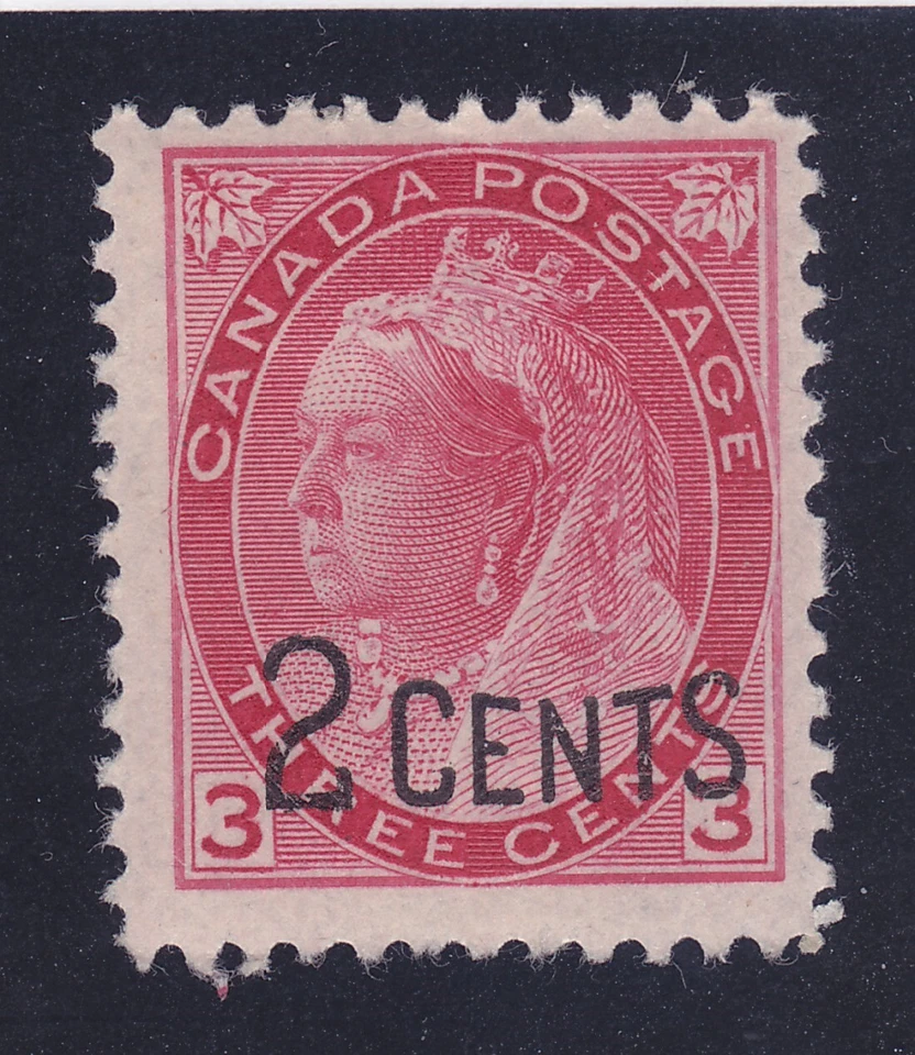 Canada 87 Mint OG 2c on 3c Carmine 1899 QE Surcharged Issue Very Fine - Image 1 of 1