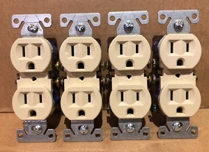 (LOT OF 2) Cooper Ivory Residential Duplex Outlet Receptacle NEMA 5-15R 15A 125V - Picture 1 of 2