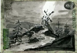 Artbox Frankenstein Sketch Card By Warren Martineck Windmill - Picture 1 of 1