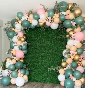 126 Stück Salbei Olivgrün Rosa Rouge Pfirsich Weiß Gold Party Luftballons - Bild 1 von 7