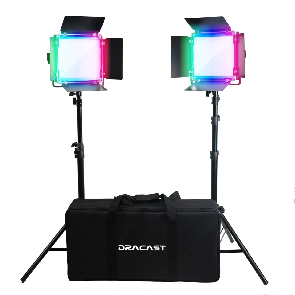 Dracast LED500 X Series RGB and Bi-Color LED 2 Light Kit with Nylon Soft Case - Image 1 of 4