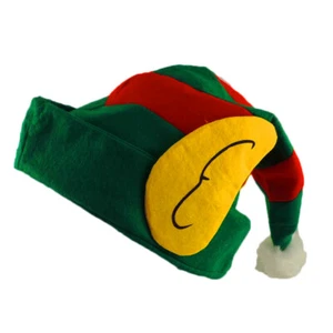 Santa's Helper Elfo a Rayas Sombrero con Orejas de Tela Disfraz Novedad Sombrero Gorra - Imagen 1 de 5