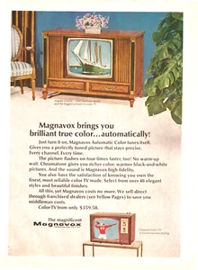 1967 Print Ad Magnavox Aegean Classic Color TV, Console and Compact TV 8" x 11" - Picture 1 of 1