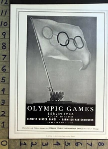 1935 SPORT GAME OLYMPIC BERLIN 1936 WINTER GERMANY TOURISM CHARRIOT AD FC8211 - Picture 1 of 1
